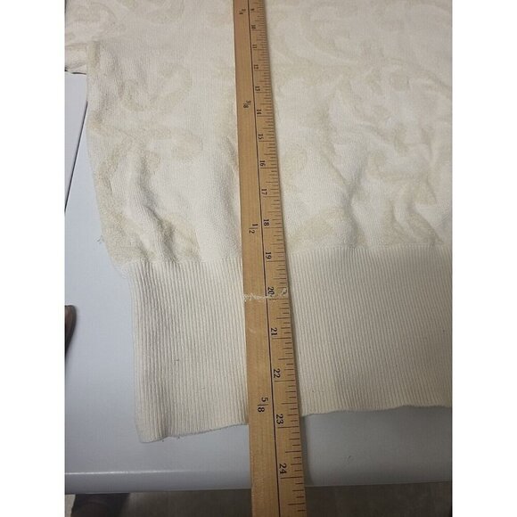 Anthropologie Nina Velvet Soft Sweater Ivory Paisley Women's Size XS - Picture 15 of 16